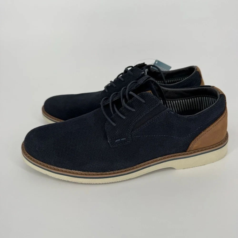 Nunn Bush Comfort Gel Memory Foam Mens Blue Casual Dress Lace up‎ Shoes Size 10M